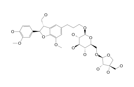CINNACASSOSIDE-B;DIHYDRODEHYDRODICONIFERYL-ALCOHOL-9-BETA-D-APIOFURANOSYL-(1->6)-BETA-D-GLUCOPYRANOSIDE