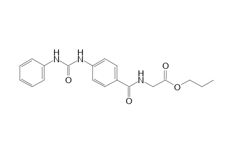 p-(3-phenylureido)hippuric acid, propyl ester