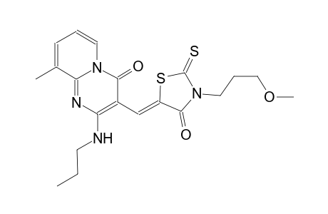 3-{(Z)-[3-(3-methoxypropyl)-4-oxo-2-thioxo-1,3-thiazolidin-5-ylidene]methyl}-9-methyl-2-(propylamino)-4H-pyrido[1,2-a]pyrimidin-4-one