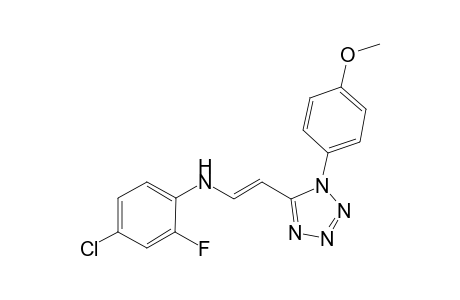 4-Chloro-2-fluoro-N-((E)-2-[1-(4-methoxyphenyl)-1H-tetraazol-5-yl]ethenyl)aniline