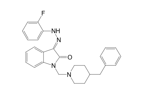 (3E)-1-[(4-benzyl-1-piperidyl)methyl]-3-[(2-fluorophenyl)hydrazono]indolin-2-one