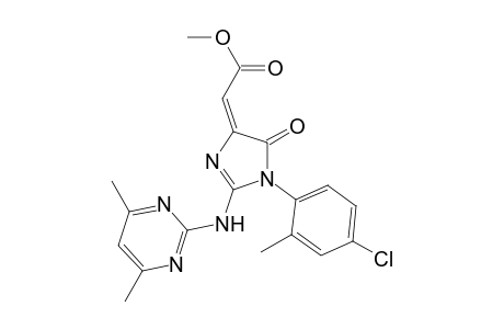(2E)-2-[1-(4-chloro-2-methyl-phenyl)-2-[(4,6-dimethylpyrimidin-2-yl)amino]-5-keto-2-imidazolin-4-ylidene]acetic acid methyl ester