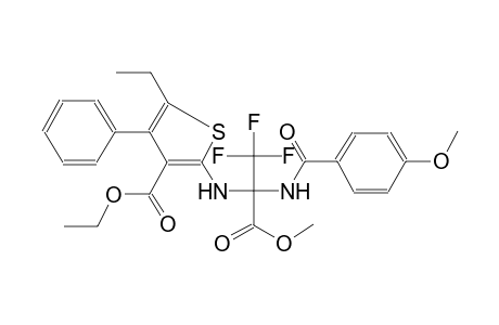 3-thiophenecarboxylic acid, 5-ethyl-4-phenyl-2-[[2,2,2-trifluoro-1-[(4-methoxybenzoyl)amino]-1-(methoxycarbonyl)ethyl]amino]-, ethyl ester