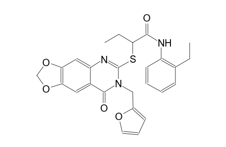 butanamide, N-(2-ethylphenyl)-2-[[7-(2-furanylmethyl)-7,8-dihydro-8-oxo[1,3]dioxolo[4,5-g]quinazolin-6-yl]thio]-