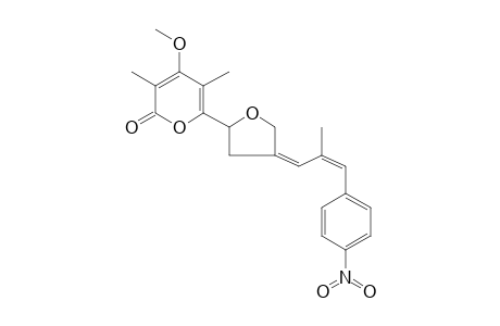 4-Methoxy-3,5-dimethyl-6-(4-(2-methyl-3-(p-nitrophenyl)-2-propenylidene)tetrahydro-2-furyl)-2-pyranone