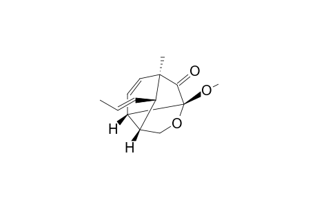(1R*,3R*,6S*,7S*,10S*)-3-Methoxy-1-methyl-10-[(E)-1-propenyl]-4-oxatricyclo[4.3.1.0(3,7)]dec-8-en-2-one