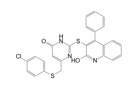 4(3H)-pyrimidinone, 6-[[(4-chlorophenyl)thio]methyl]-2-[(2-hydroxy-4-phenyl-3-quinolinyl)thio]-