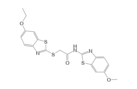 2-[(6-ethoxy-1,3-benzothiazol-2-yl)sulfanyl]-N-(6-methoxy-1,3-benzothiazol-2-yl)acetamide