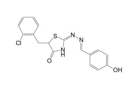 benzaldehyde, 4-hydroxy-, [(2E)-5-[(2-chlorophenyl)methyl]-4-oxothiazolidinylidene]hydrazone