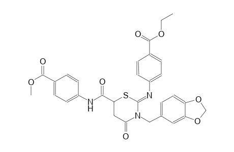 methyl 4-{[((2Z)-3-(1,3-benzodioxol-5-ylmethyl)-2-{[4-(ethoxycarbonyl)phenyl]imino}-4-oxotetrahydro-2H-1,3-thiazin-6-yl)carbonyl]amino}benzoate
