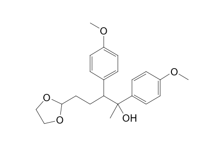 5-([1,3]-Dioxolan-2'-yl)-2,3-bis(4"-methoxyphenyl)pentan-2-ol