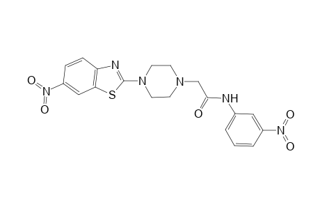 2-[4-(6-nitro-1,3-benzothiazol-2-yl)-1-piperazinyl]-N-(3-nitrophenyl)acetamide