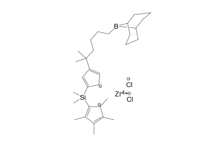 zirconium(IV) 2-((4-(6-(9-borabicyclo[3.3.1]nonan-9-yl)-2-methylhexan-2-yl)cyclopenta-3,5-dien-2-ide-1-yl)dimethylsilyl)-1,3,4,5-tetramethylcyclopenta-2,4-dien-1-ide dichloride