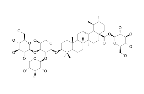 ARALIASAPONIN-VIII;28-O-BETA-D-GLUCOPYRANOSYL-URSOLIC-ACID-3-O-BETA-D-GLUCOPYRANOSYL-(1->3)-[BETA-D-XYLOPYRANOSYL-(1->2)]-ALPHA-L-ARABINOPY