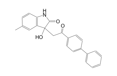 3-(2-[1,1'-biphenyl]-4-yl-2-oxoethyl)-3-hydroxy-5-methyl-1,3-dihydro-2H-indol-2-one
