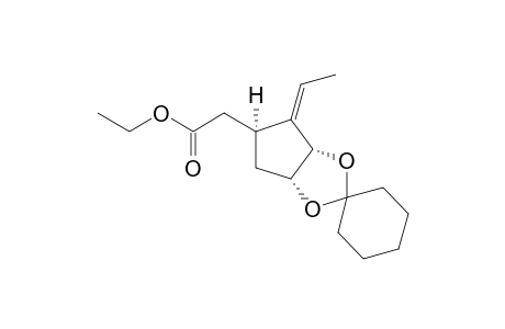 Ethyl 2-((3a'SR,5'S,6a'RS,Z)-4'-Ethylidenetetrahydro-3a'H-spiro[cyclohexane-1,2'-cyclopenta[d][1',3']dioxole]-5'-yl)acetate