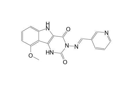 9-methoxy-3-{[(E)-3-pyridinylmethylidene]amino}-1H-pyrimido[5,4-b]indole-2,4(3H,5H)-dione