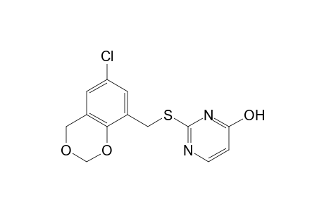 2-{[(6-chloro-1,3-benzodioxan-8-yl)methyl]thio}-4-pyrimidinol