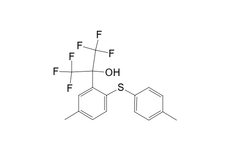 2-(1,1,1,3,3,3-Hexafluro-2-hydroxy-2-propyl)-4-methyl-1-(4-methylphenylthio)benzene