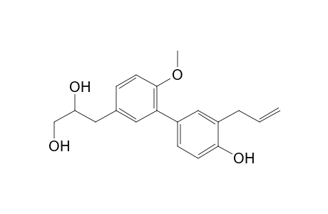 3-(3'-allyl- 4'-hydroxy-6-methoxy-biphenyl-3-yl)-propane-1,2-diol