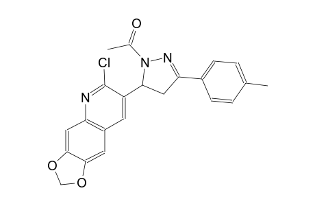 7-[1-acetyl-3-(4-methylphenyl)-4,5-dihydro-1H-pyrazol-5-yl]-6-chloro[1,3]dioxolo[4,5-g]quinoline