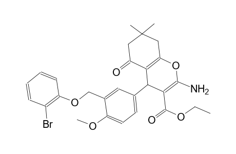 ethyl 2-amino-4-{3-[(2-bromophenoxy)methyl]-4-methoxyphenyl}-7,7-dimethyl-5-oxo-5,6,7,8-tetrahydro-4H-chromene-3-carboxylate
