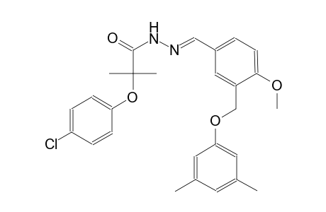 2-(4-chlorophenoxy)-N'-((E)-{3-[(3,5-dimethylphenoxy)methyl]-4-methoxyphenyl}methylidene)-2-methylpropanohydrazide