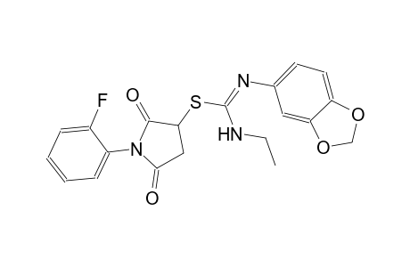 1-(2-fluorophenyl)-2,5-dioxo-3-pyrrolidinyl N'-(1,3-benzodioxol-5-yl)-N-ethylimidothiocarbamate