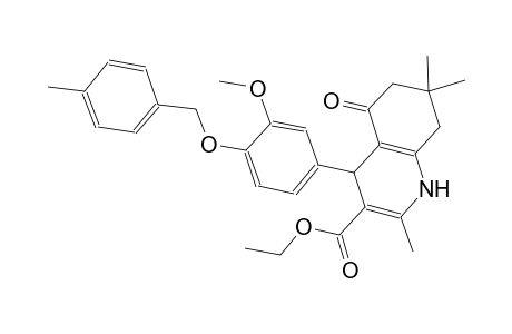 ethyl 4-{3-methoxy-4-[(4-methylbenzyl)oxy]phenyl}-2,7,7-trimethyl-5-oxo-1,4,5,6,7,8-hexahydro-3-quinolinecarboxylate