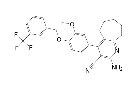 2-amino-4-(3-methoxy-4-{[3-(trifluoromethyl)benzyl]oxy}phenyl)-6,7,8,9-tetrahydro-5H-cyclohepta[b]pyridine-3-carbonitrile