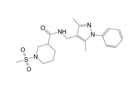 N-[(3,5-dimethyl-1-phenyl-1H-pyrazol-4-yl)methyl]-1-(methylsulfonyl)-3-piperidinecarboxamide