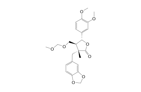 (3R*,4S*,5R*)-3-Methyl-3-[3,4-(methylenedioxy)benzyl]-4-[[(methoxymethyl)oxy]methyl]-5-(3,4-dimethoxyphenyl]-.gamma.-butyrolactone