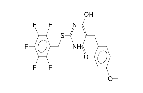 2-pentafluorophenylmethylthio-5-(4-methoxybenzyl)-6-hydroxy-3,4-dihydropyrimidin-4-one
