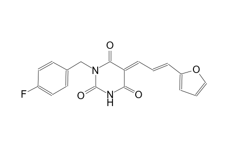 (5E)-1-(4-fluorobenzyl)-5-[(2E)-3-(2-furyl)-2-propenylidene]-2,4,6(1H,3H,5H)-pyrimidinetrione
