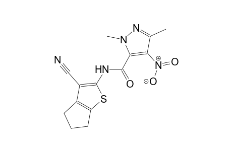 N-(3-cyano-5,6-dihydro-4H-cyclopenta[b]thien-2-yl)-1,3-dimethyl-4-nitro-1H-pyrazole-5-carboxamide