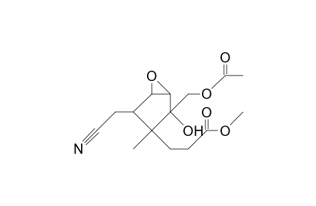 2-(2-Methoxycarbonyl-ethyl)-1-hydroxy-1-acetoxymethyl-3-cyanomethyl-2-methyl-4,5-epoxy-cyclopentane