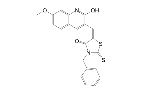 4-thiazolidinone, 5-[(2-hydroxy-7-methoxy-3-quinolinyl)methylene]-3-(phenylmethyl)-2-thioxo-, (5E)-