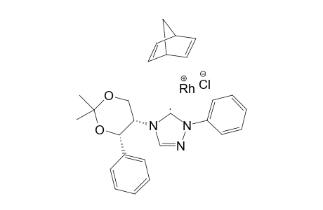 (4S,5S)-Chloro(eta-4-1,5-norbornadiene)(1-phenyl-4-(2,2-di-methyl-4-phenyl-1,3-dioxan-5-yl)-4,5-dihydro-1H-1,2,4-triazol-5-yli-dene)rhodium(I)