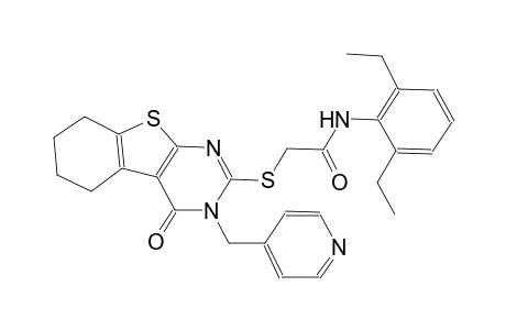 N-(2,6-diethylphenyl)-2-{[4-oxo-3-(4-pyridinylmethyl)-3,4,5,6,7,8-hexahydro[1]benzothieno[2,3-d]pyrimidin-2-yl]sulfanyl}acetamide