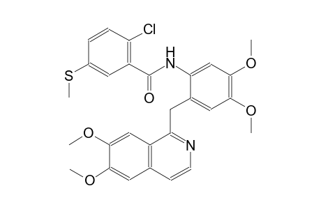 2-chloro-N-{2-[(6,7-dimethoxy-1-isoquinolinyl)methyl]-4,5-dimethoxyphenyl}-5-(methylsulfanyl)benzamide