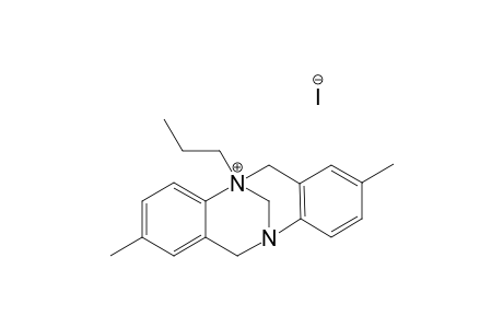 2,8-Dimethyl-11-propyl-5,11-methano-6H,12H-dibenzo[b,f][1,5]diazocine-11-ium iodide