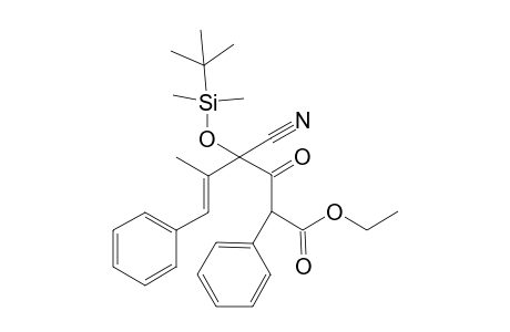 Ethyl (E)-4-((tert-butyldimethylsilyl)oxy)-4-cyano-5-methyl-3-oxo-2,6-diphenylhex-5-enoate