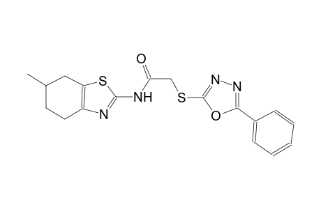 N-(6-methyl-4,5,6,7-tetrahydro-1,3-benzothiazol-2-yl)-2-[(5-phenyl-1,3,4-oxadiazol-2-yl)sulfanyl]acetamide