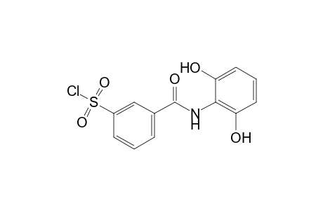 Benzenesulfonyl chloride, 3-[[(2,6-dihydroxyphenyl)amino]carbonyl]-