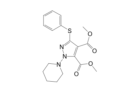 1H-Pyrazole-4,5-dicarboxylic acid, 3-(phenylthio)-1-(1-piperidinyl)-, dimethyl ester