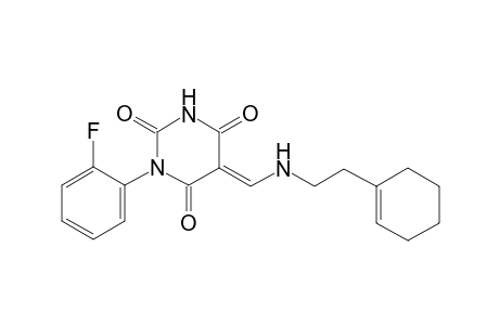 (5E)-5-(([2-(1-Cyclohexen-1-yl)ethyl]amino)methylene)-1-(2-fluorophenyl)-2,4,6(1H,3H,5H)-pyrimidinetrione