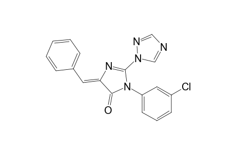 (5Z)-3-(3-chlorophenyl)-5-(phenylmethylene)-2-(1,2,4-triazol-1-yl)-4-imidazolone