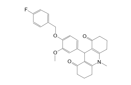 1,8(2H,5H)-acridinedione, 9-[4-[(4-fluorophenyl)methoxy]-3-methoxyphenyl]-3,4,6,7,9,10-hexahydro-10-methyl-