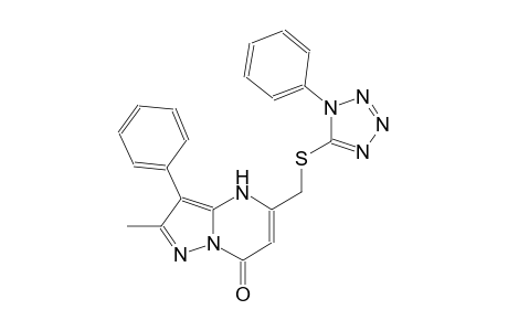 2-methyl-3-phenyl-5-{[(1-phenyl-1H-tetraazol-5-yl)sulfanyl]methyl}pyrazolo[1,5-a]pyrimidin-7(4H)-one