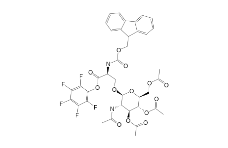 N(ALPHA)-(9-FLUORENYLMETHYLOXYCARBONYL)-SERINE-(2-ACETAMIDO-3,4,6-TRI-O-ACETYL-2-DEOXY-BETA-D-GLUCOPYRANOSE)-O-PENTAFLUOROPHENYLESTER